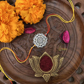 Vriksham Rakshabandhan Sliver Plated Floral Rakhi-RB166